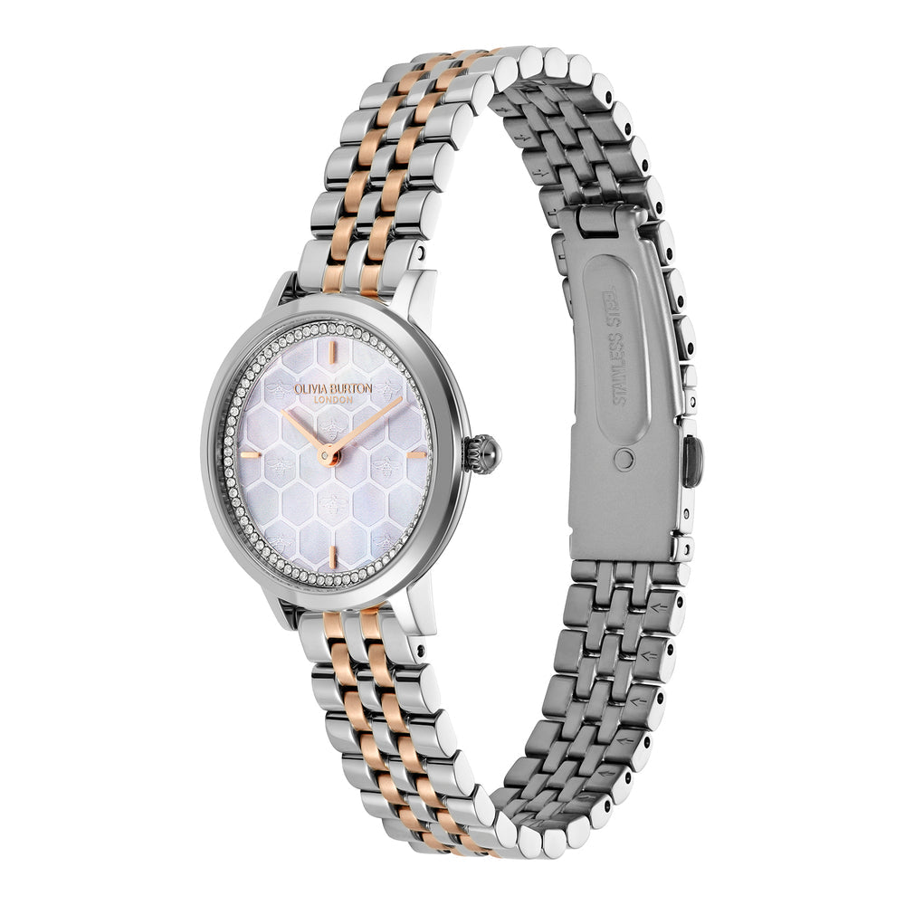 OLIVIA BURTON LADIES OB SIGNATURE ULTRA SLIM HONEYCOMB WATCH (24000265)