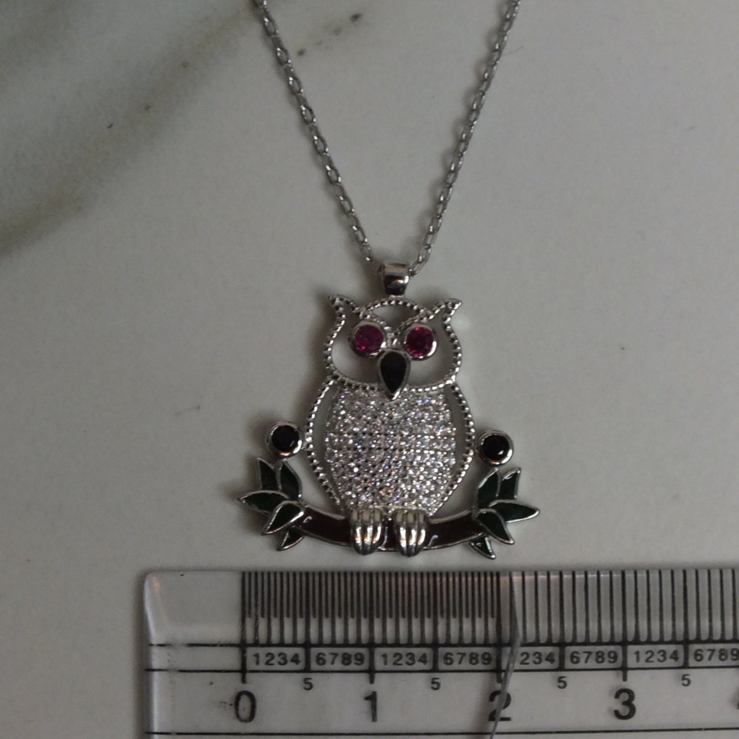 Owl Silver Necklace- سلسال فضة شكل بومة