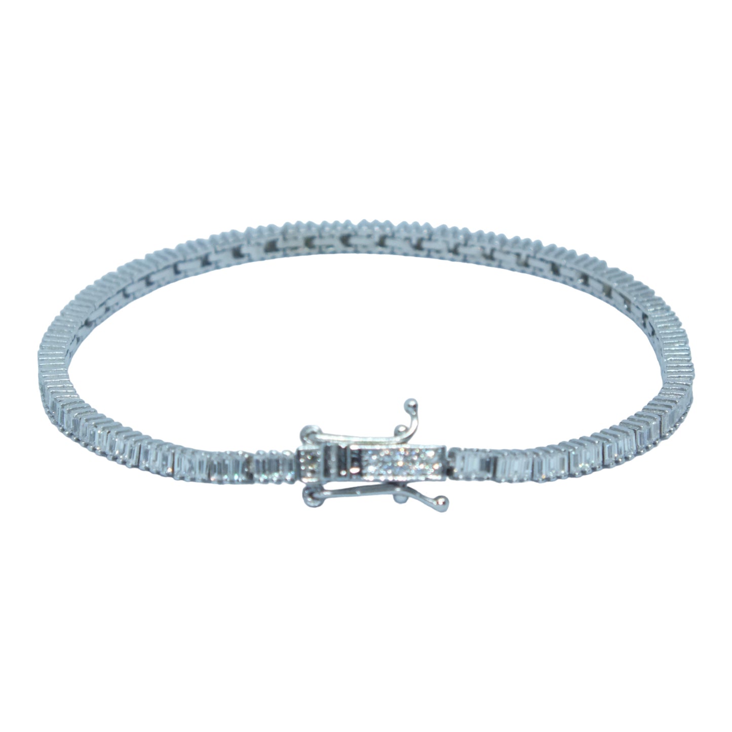 Silver Tennis Bracelet -اسوارة تنس فضة احجار باجيت
