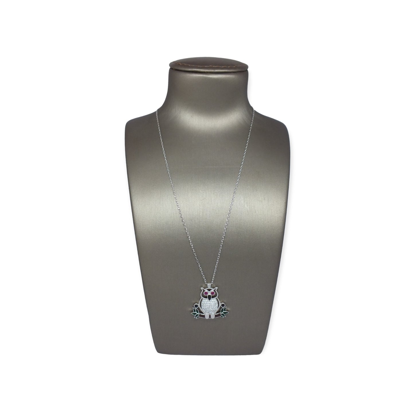 Owl Silver Necklace- سلسال فضة شكل بومة