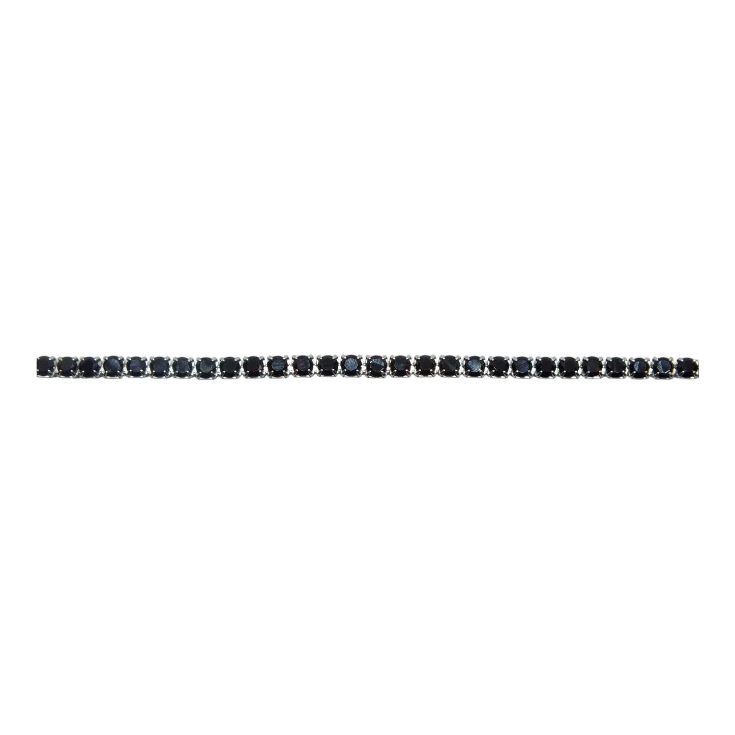 Silver Tennis Bracelet (Black Stones)-اسوارة تنس فضة بأحجار سوداء