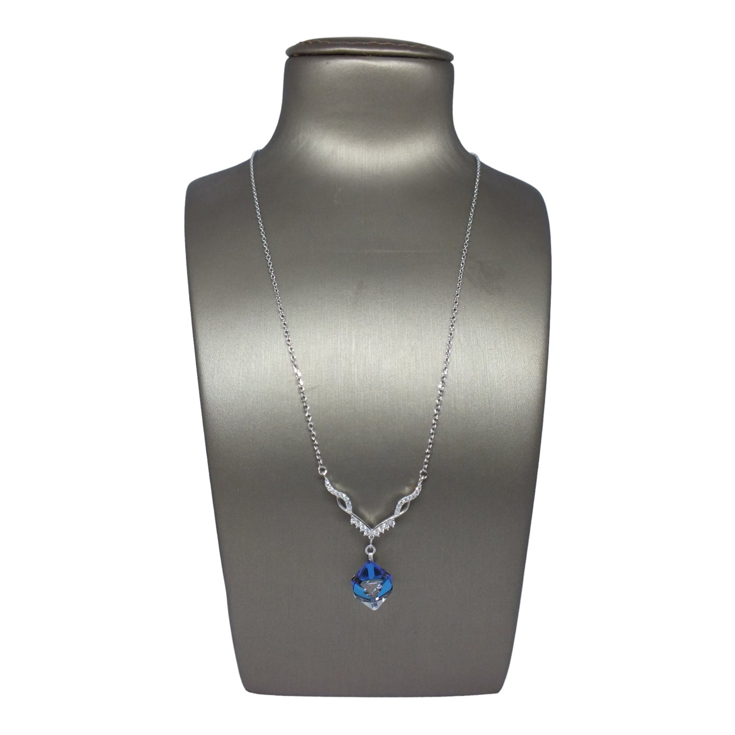 925Silver Necklace - سلسال فضة مع حجر كريستال