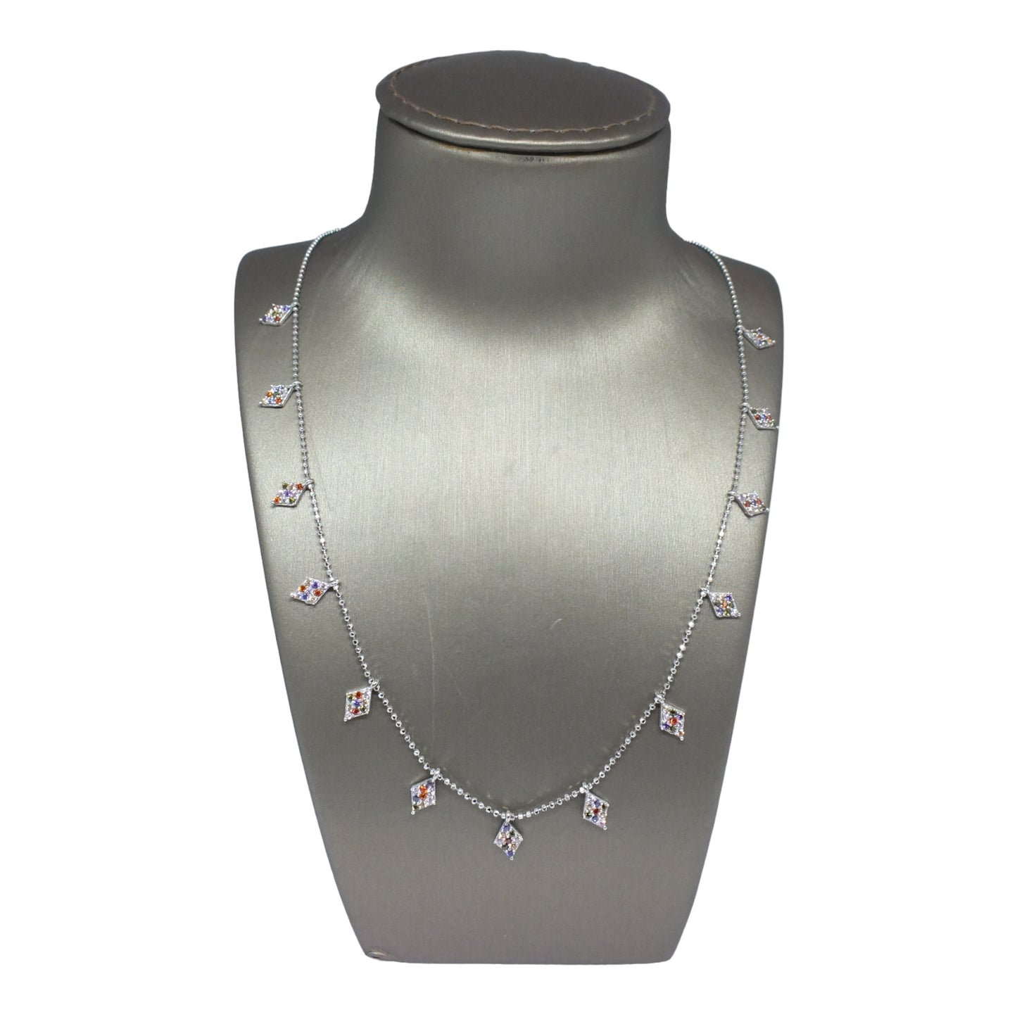 Colorful Silver choker- تشوكر فضة بأحجار ملونة