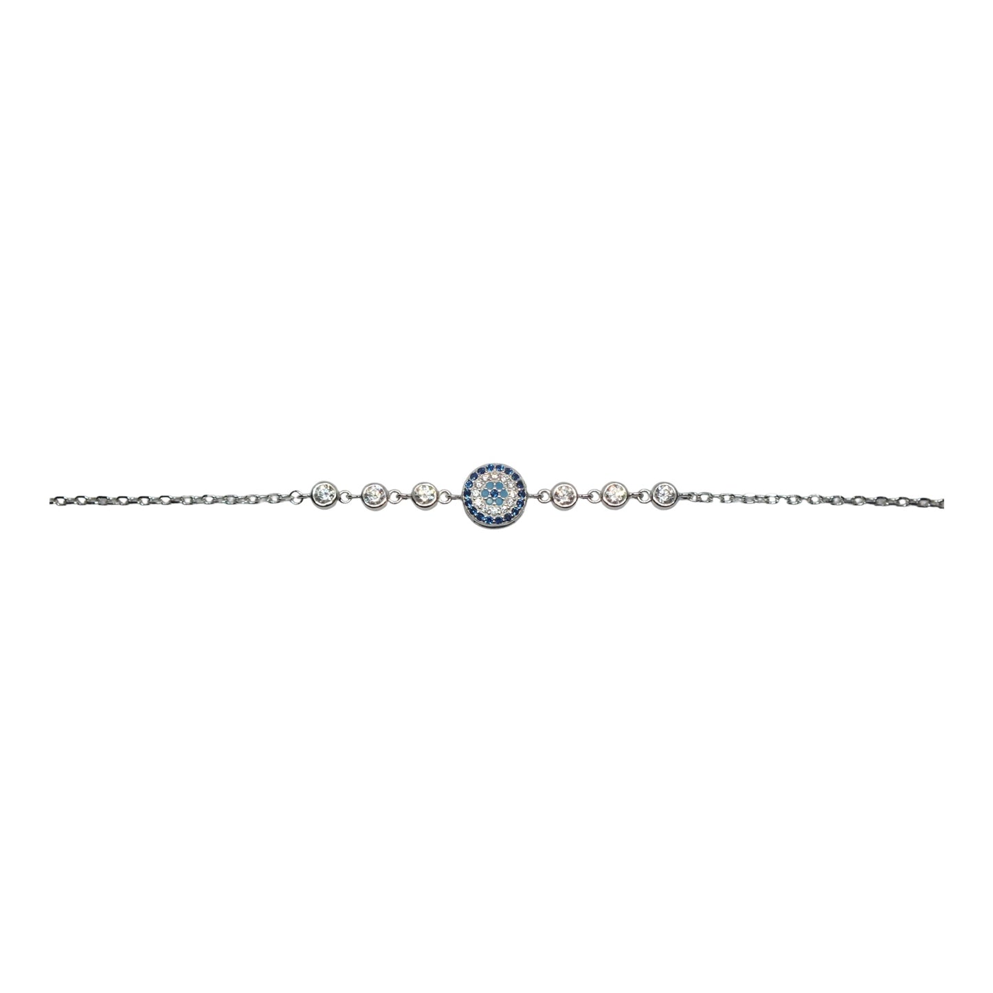Silver Evil Eye Bracelet-إسوارة العين الزرقاء من الفضة