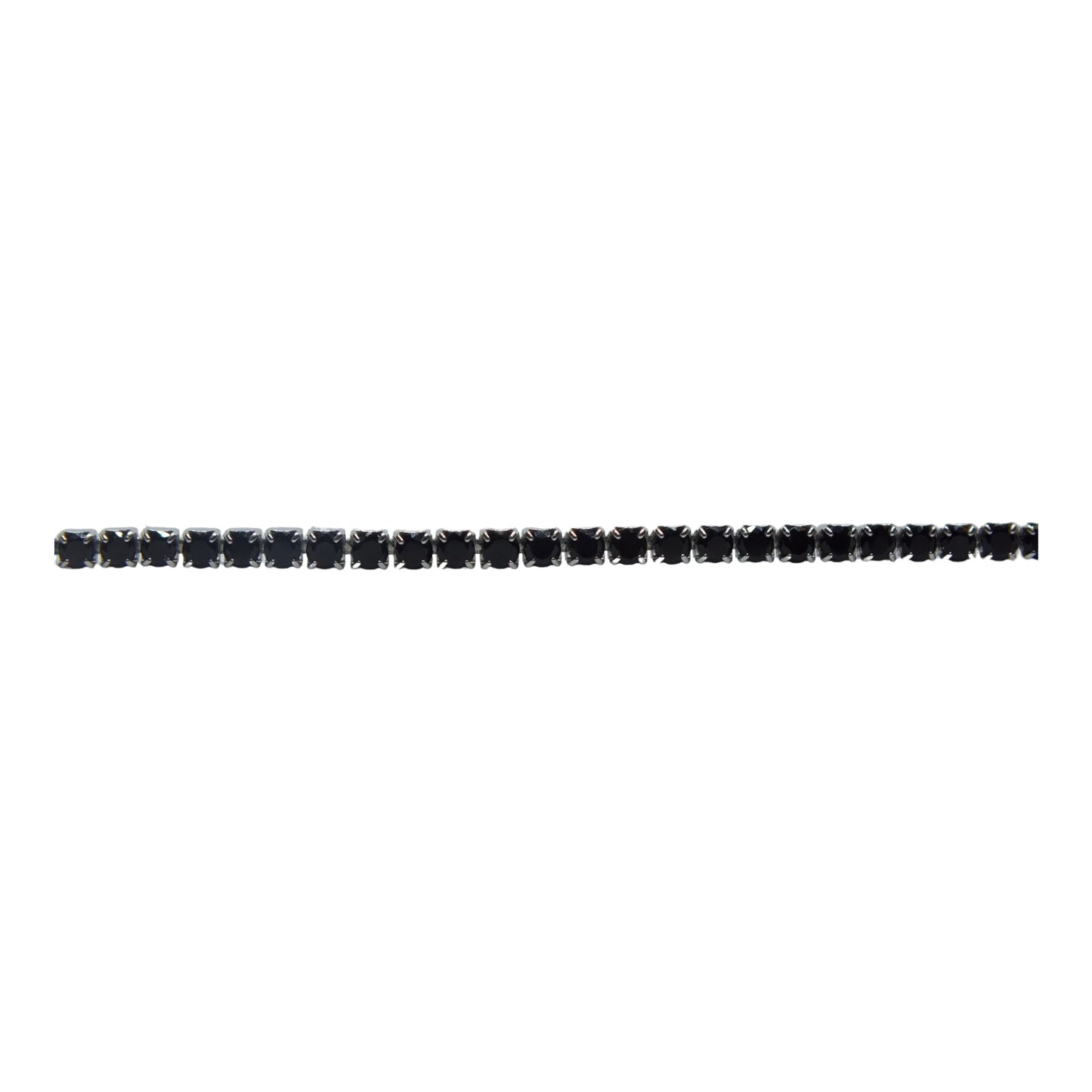 Silver Tennis Bracelet (Black Stones)-اسوارة تنس فضة بأحجار سوداء