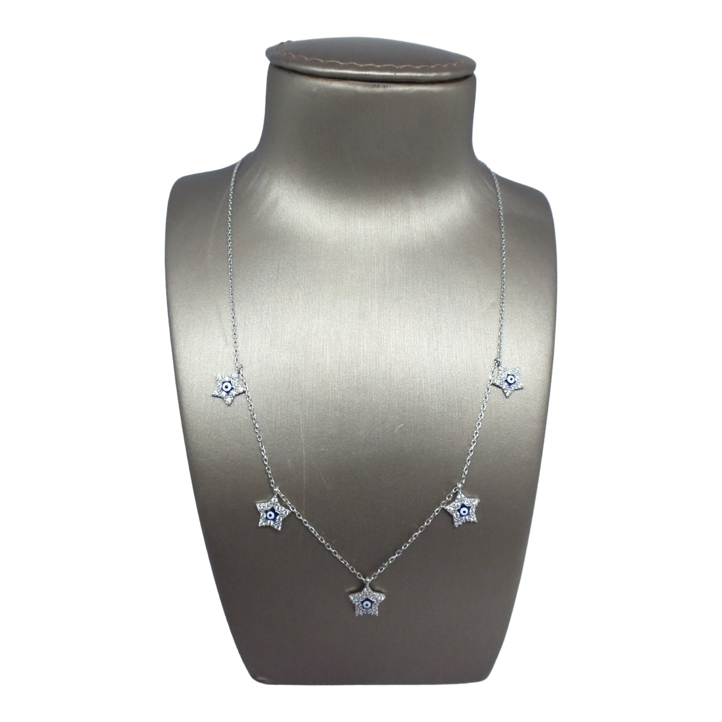 Silver Star & Evil eye Choker