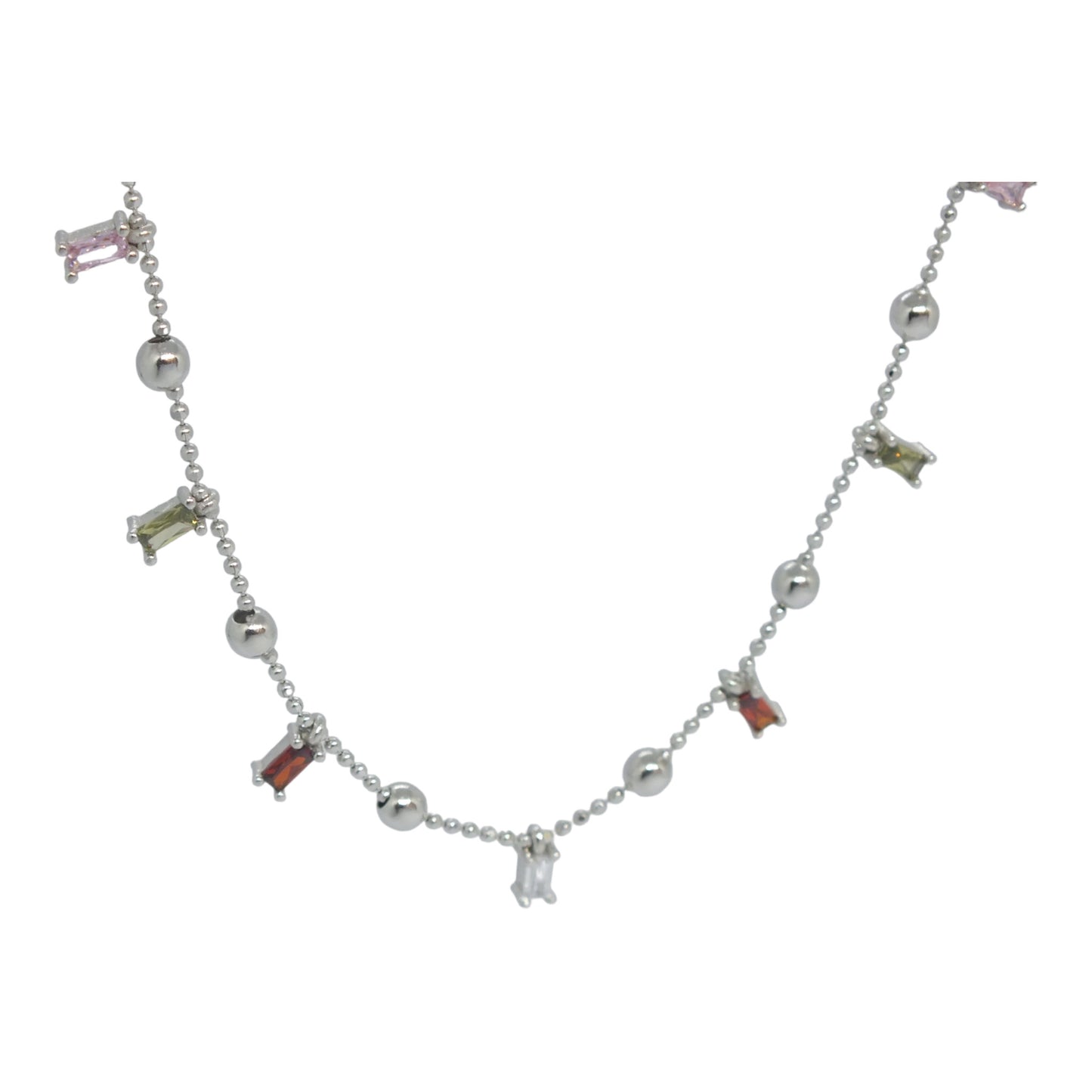 Colorful Silver Choker - تشوكر فضة بأحجار ملون