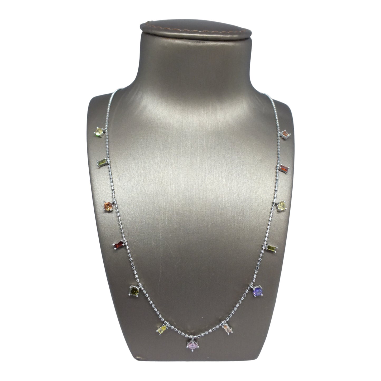 Colorful Silver choker- تشوكر فضة بأحجار ملونة