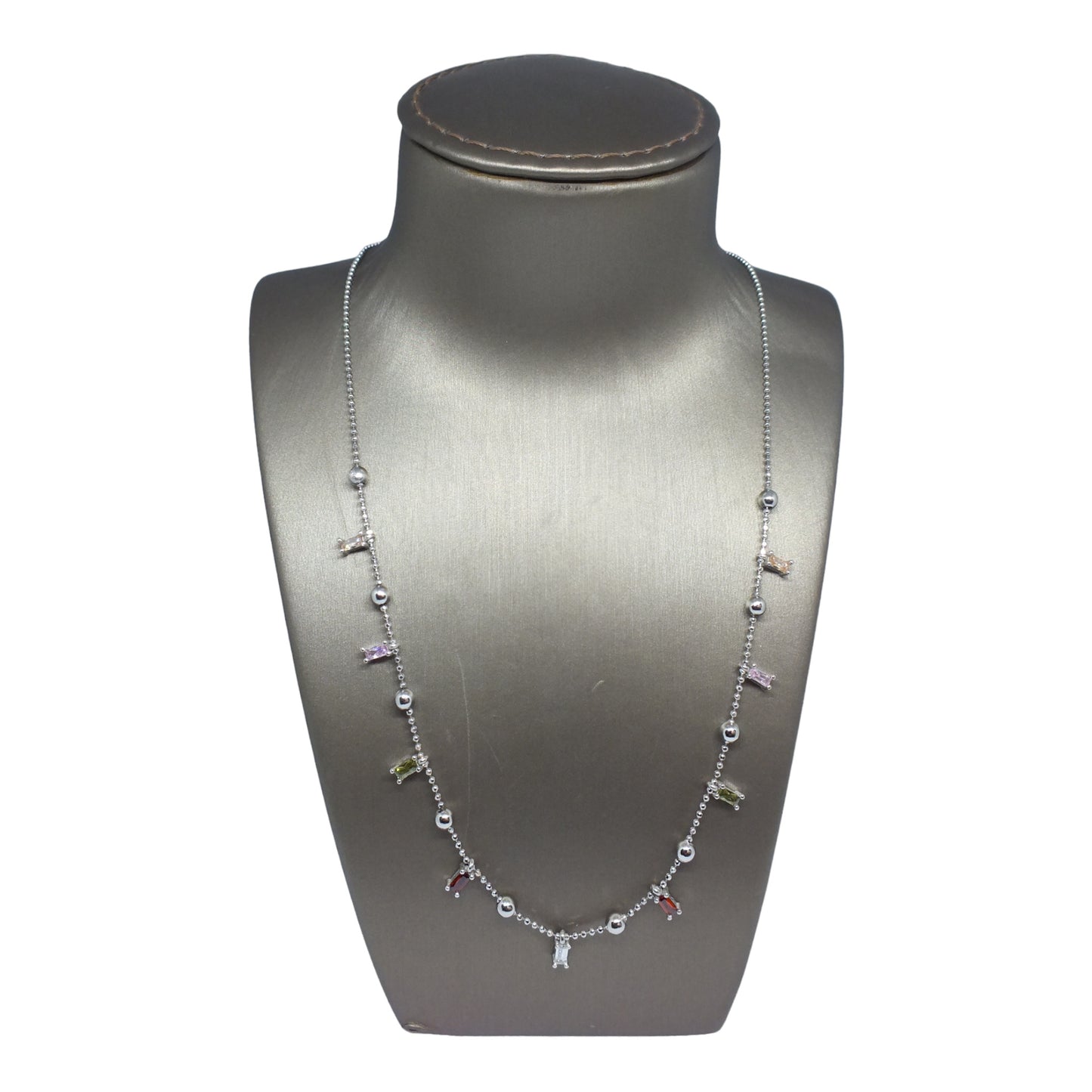 Colorful Silver Choker - تشوكر فضة بأحجار ملون