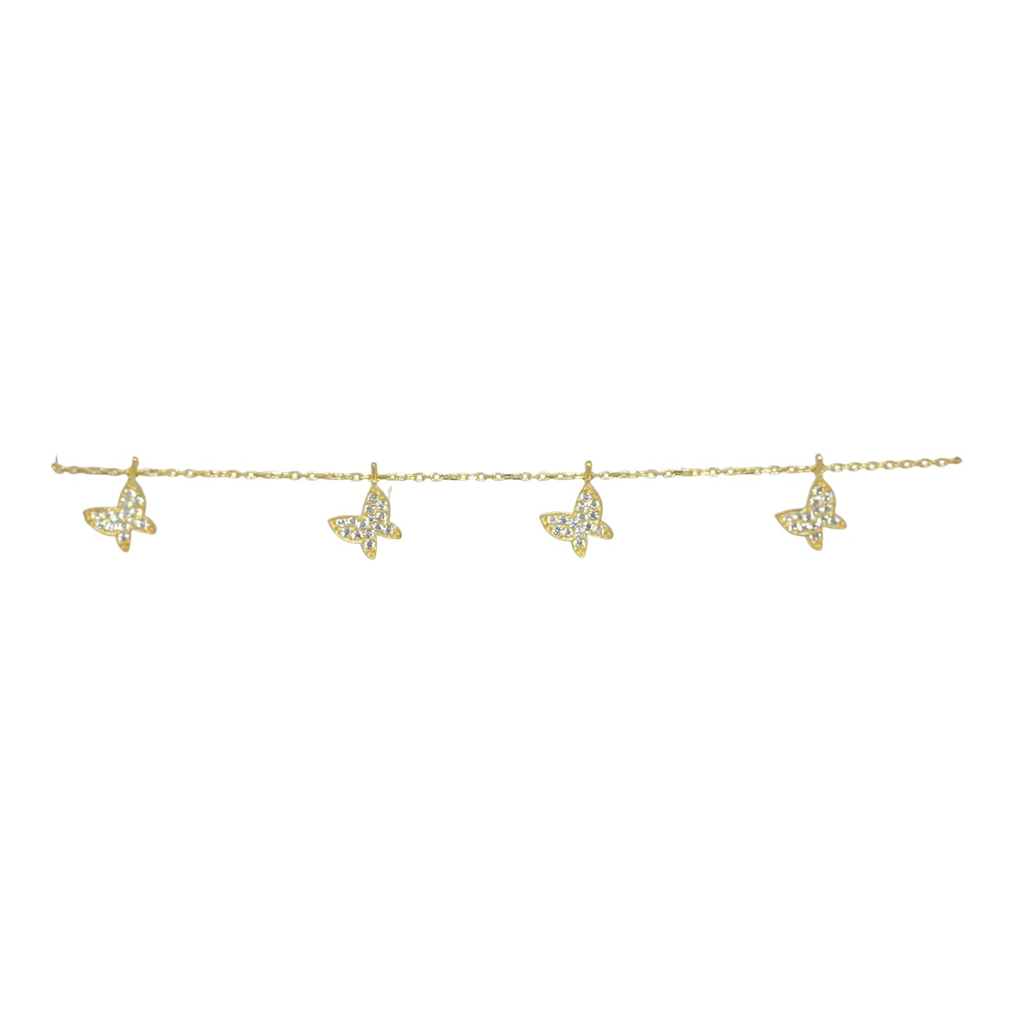 Silver Butterflies Bracelet(Gold Plated)- اسوارة فضة فراشات