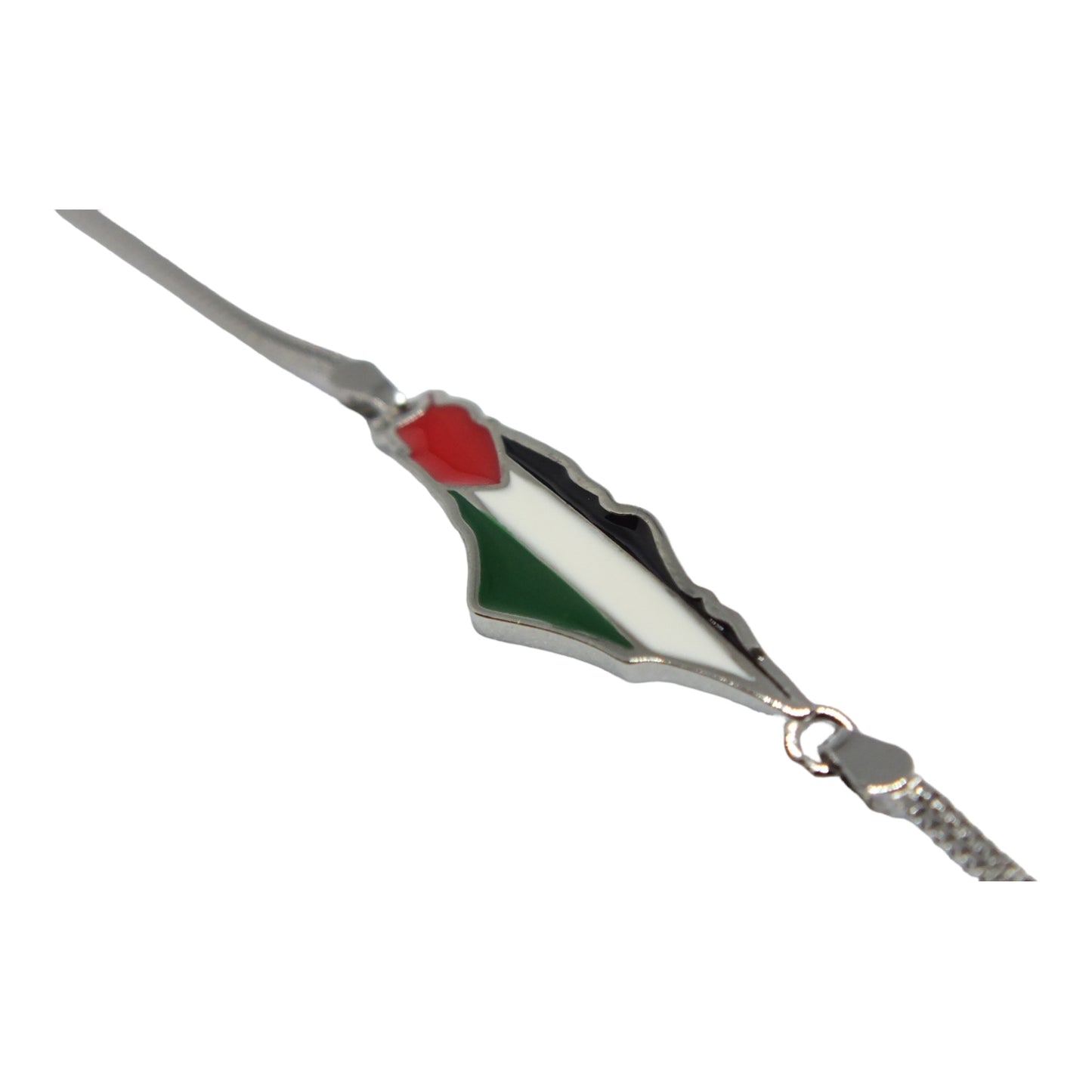 925 Silver Colored Palestine Map -إسوارة خارطة فلسطين من الفضة عيار ٩٢٥