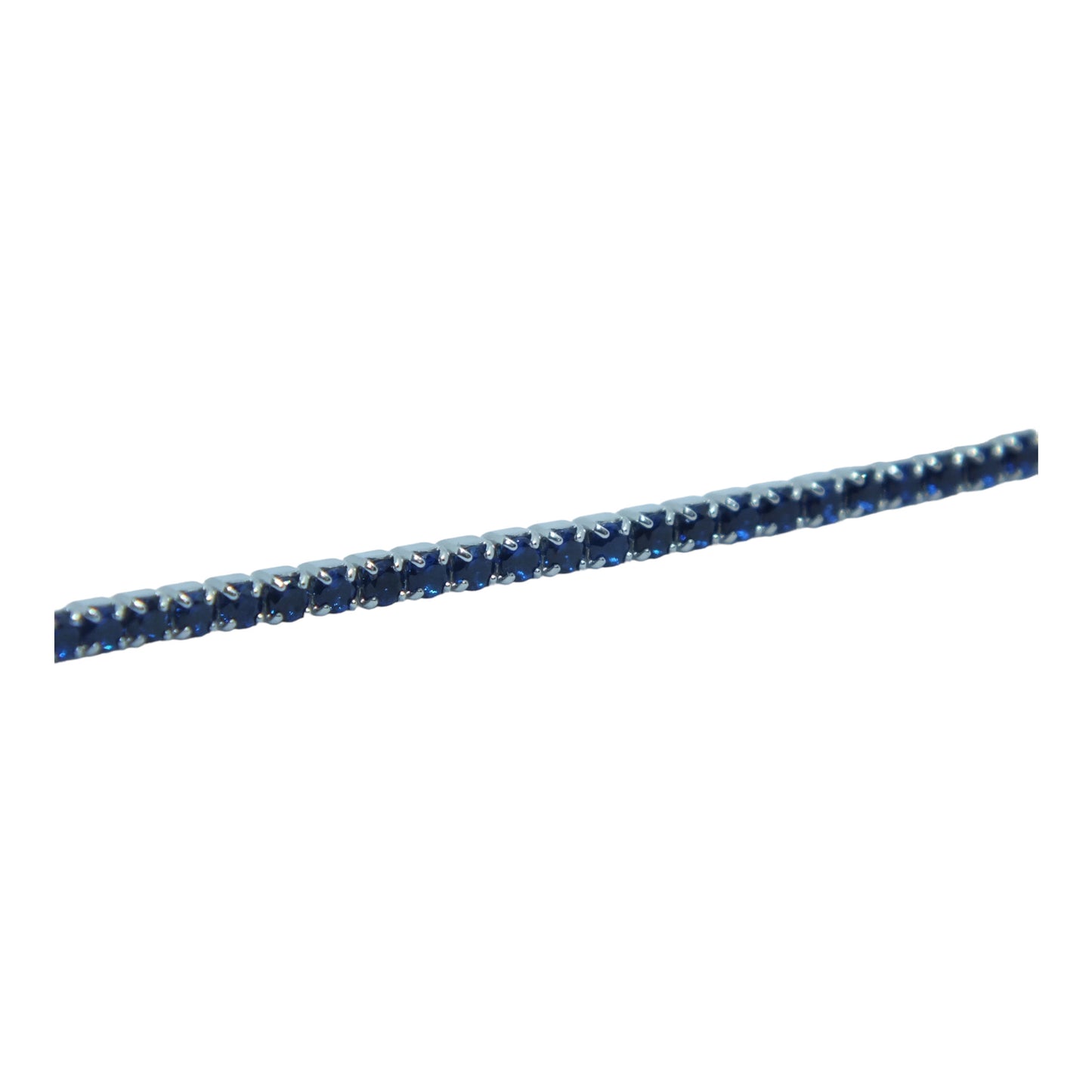 Silver Tennis Bracelet (Dark Blue Stones)-اسوارة تنس فضة بأحجار كحلية