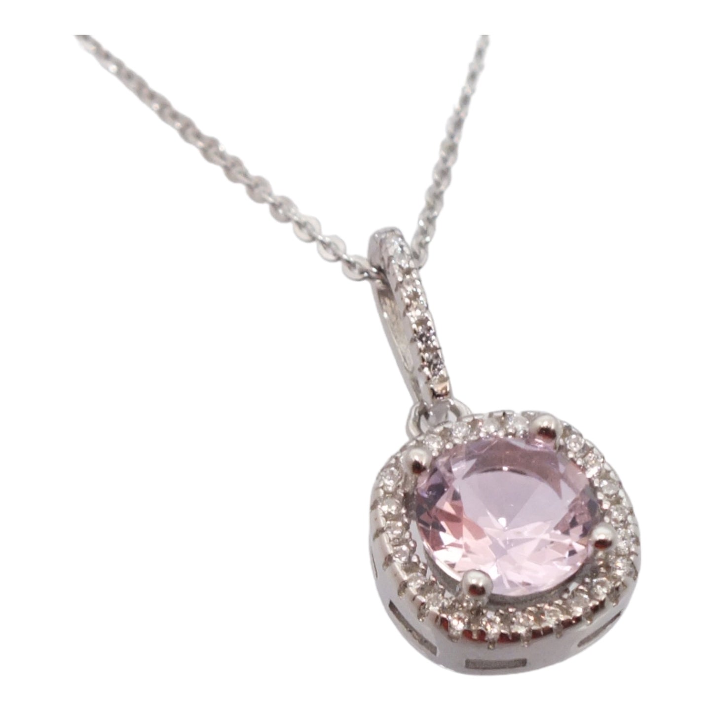 October Birthstone Silver Necklace & Earrings Miniset-طقم فضة سلسال و حلق حجر ميلاد شهر اوكتوبر