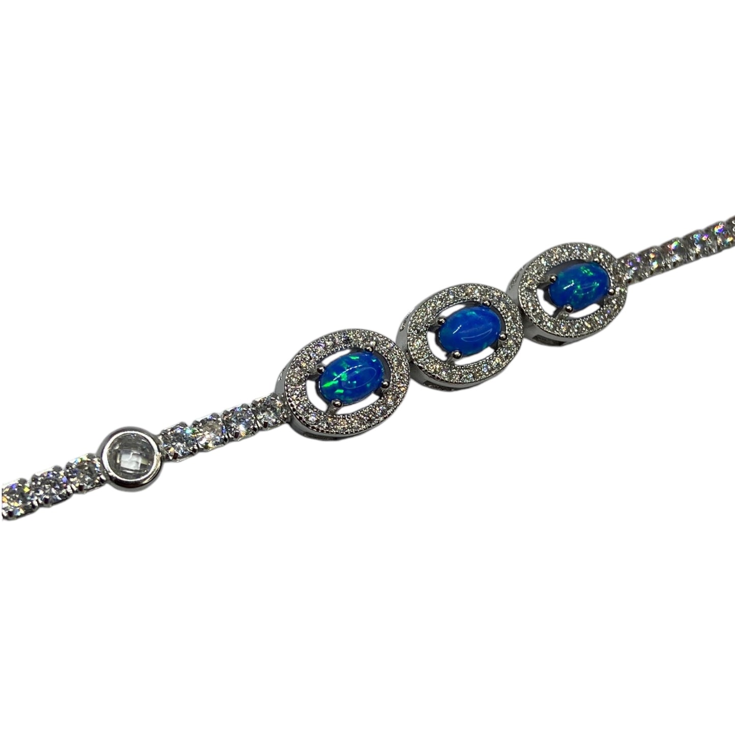 Silver Bracelet with colorful stones- اسوارة فضة باحجار ملونة