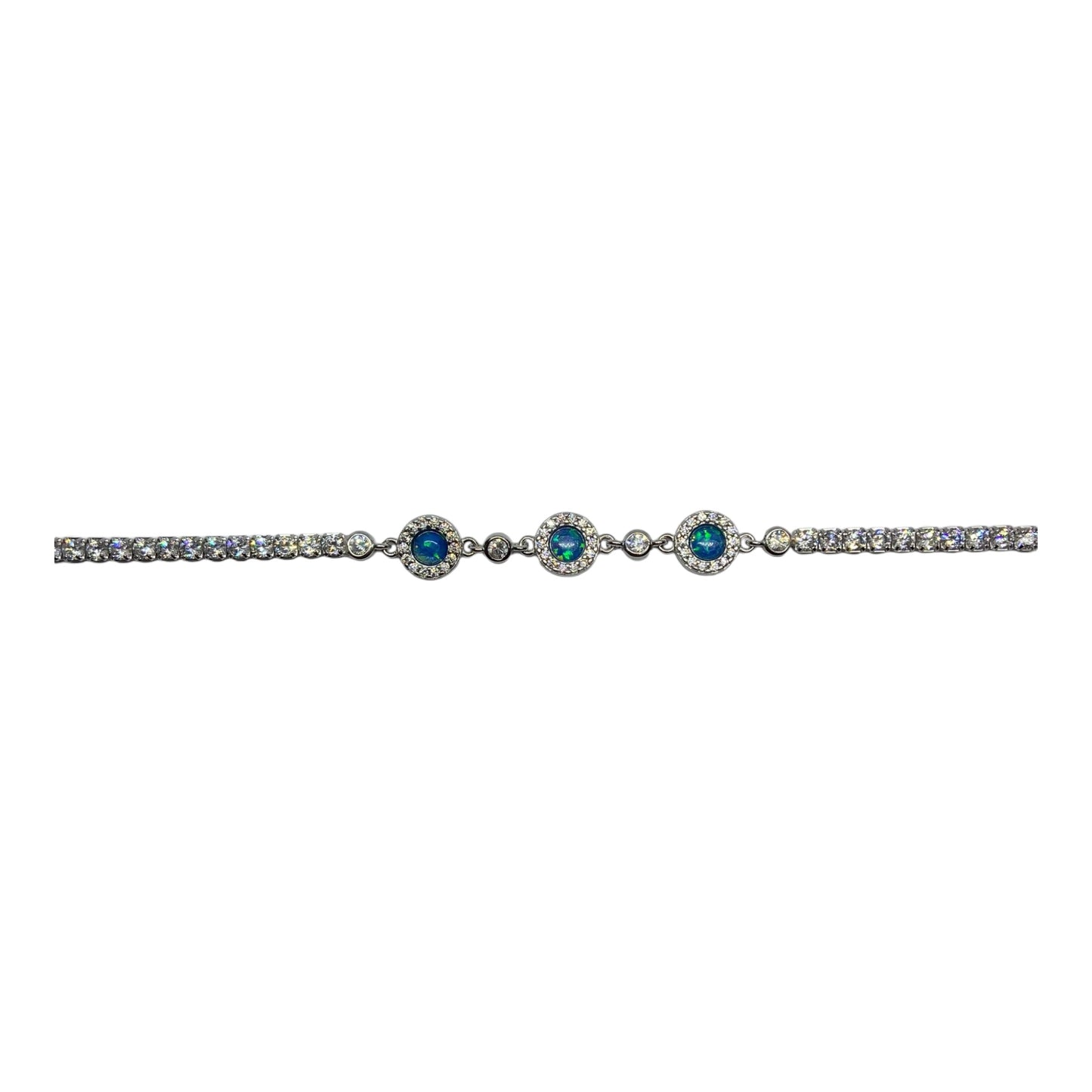 Silver Bracelet with colorful stones- اسوارة فضة باحجار ملونة