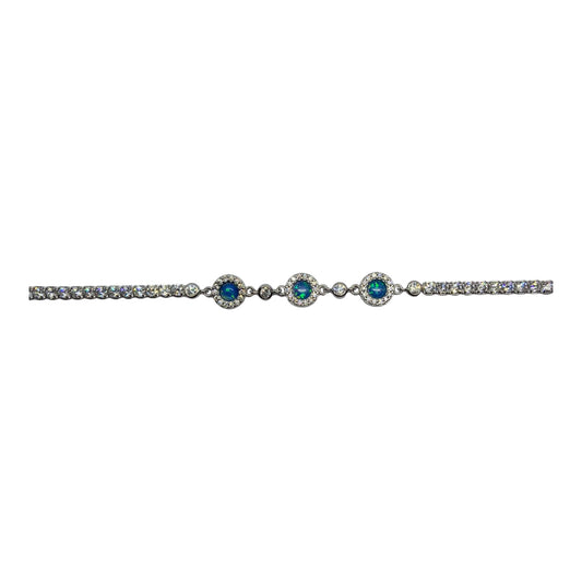 Silver Bracelet with colorful stones- اسوارة فضة باحجار ملونة