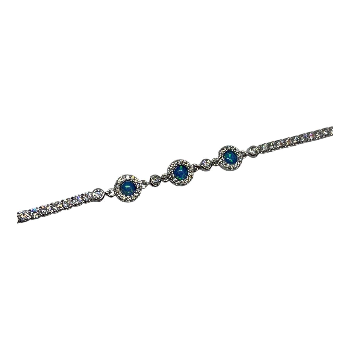 Silver Bracelet with colorful stones- اسوارة فضة باحجار ملونة