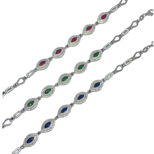 Silver Bracelet- اسوارة فضة متوفرة بثلاث الوان