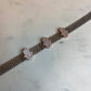 Silver Bracelet with Pink Hamsa Hand Charms - اسوارة فضة مع تعاليق كف