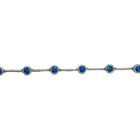 Silver Bracelet with colorful stones- اسوارة فضة باحجار ملونة