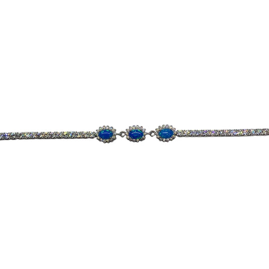 Silver Bracelet with colorful stones- اسوارة فضة باحجار ملونة