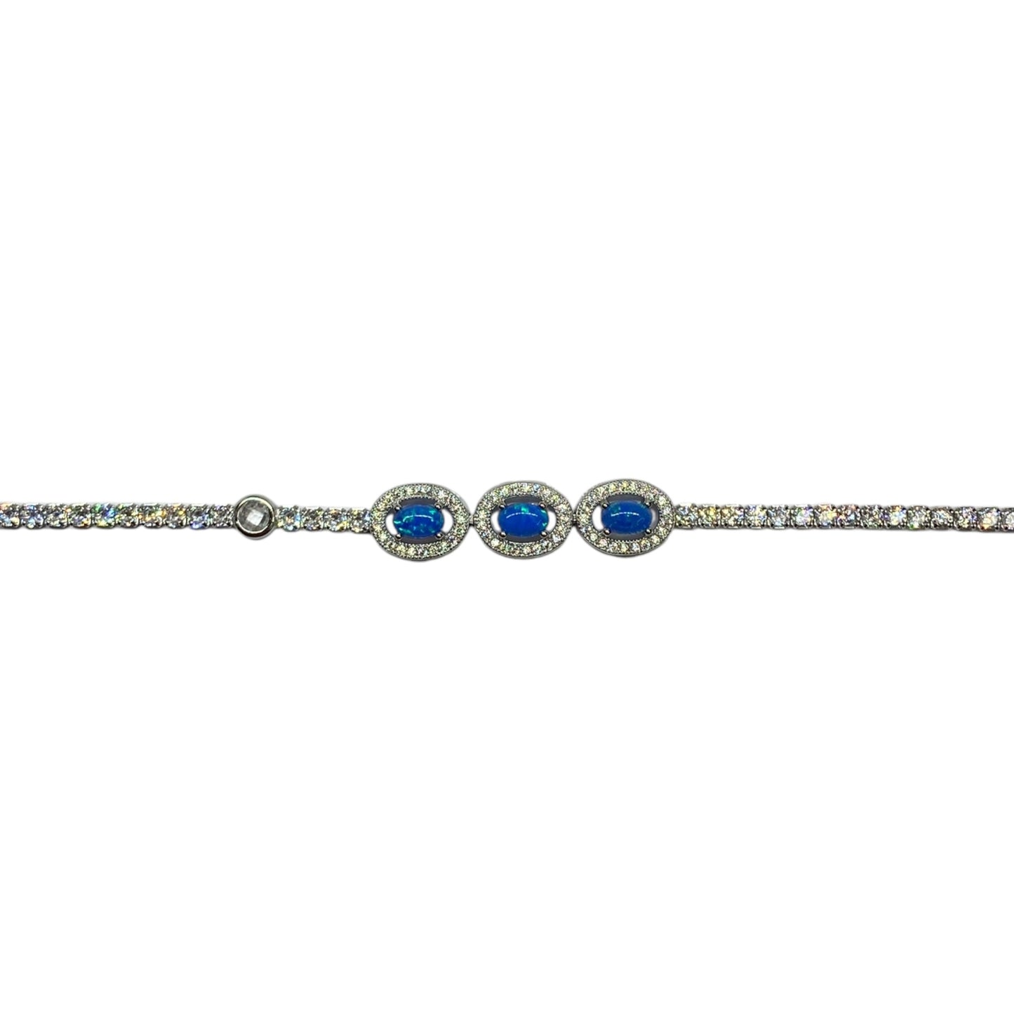 Silver Bracelet with colorful stones- اسوارة فضة باحجار ملونة