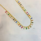 Silver Necklace With Colorful Stones(Gold Plated) -سلسال فضة مطلي بالذهب⁩
