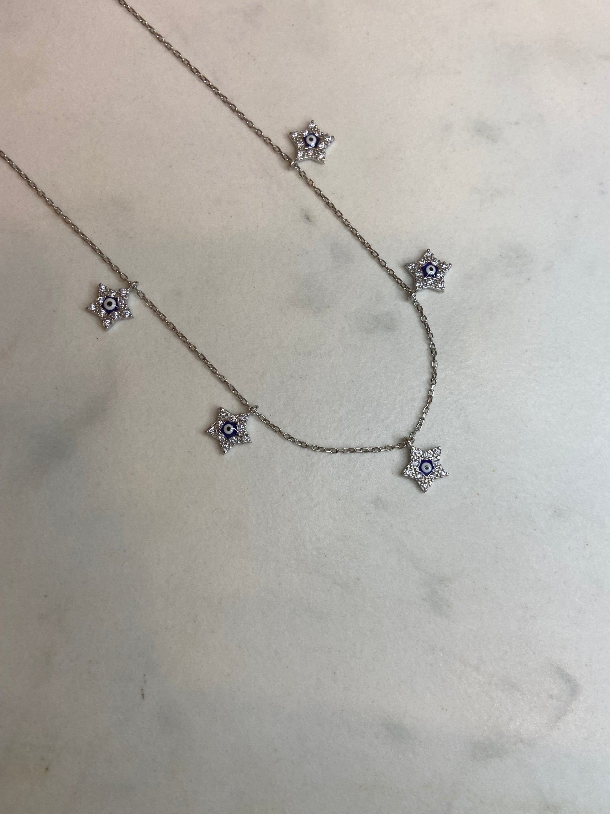 Silver Star & Evil eye Choker Silver Star & Evil eye Choker