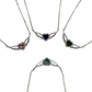 925 Silver with colorful heart Stone Necklace