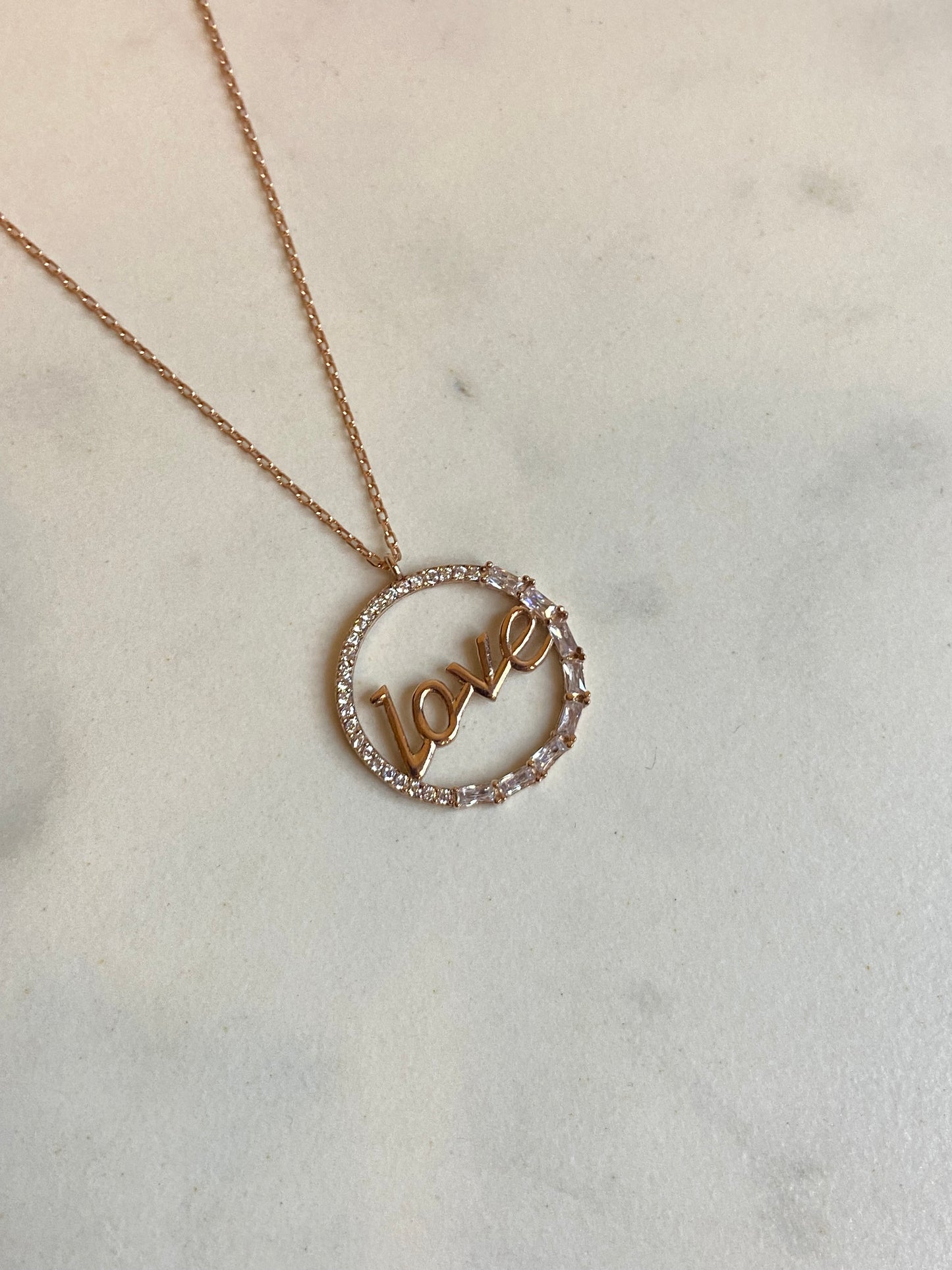 Silver Love Necklace -سلسال فضة كلمة(love)