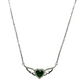 925 Silver with colorful heart Stone Necklace