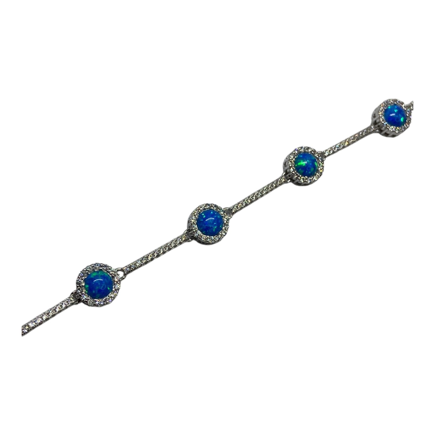 Silver Bracelet with colorful stones- اسوارة فضة باحجار ملونة