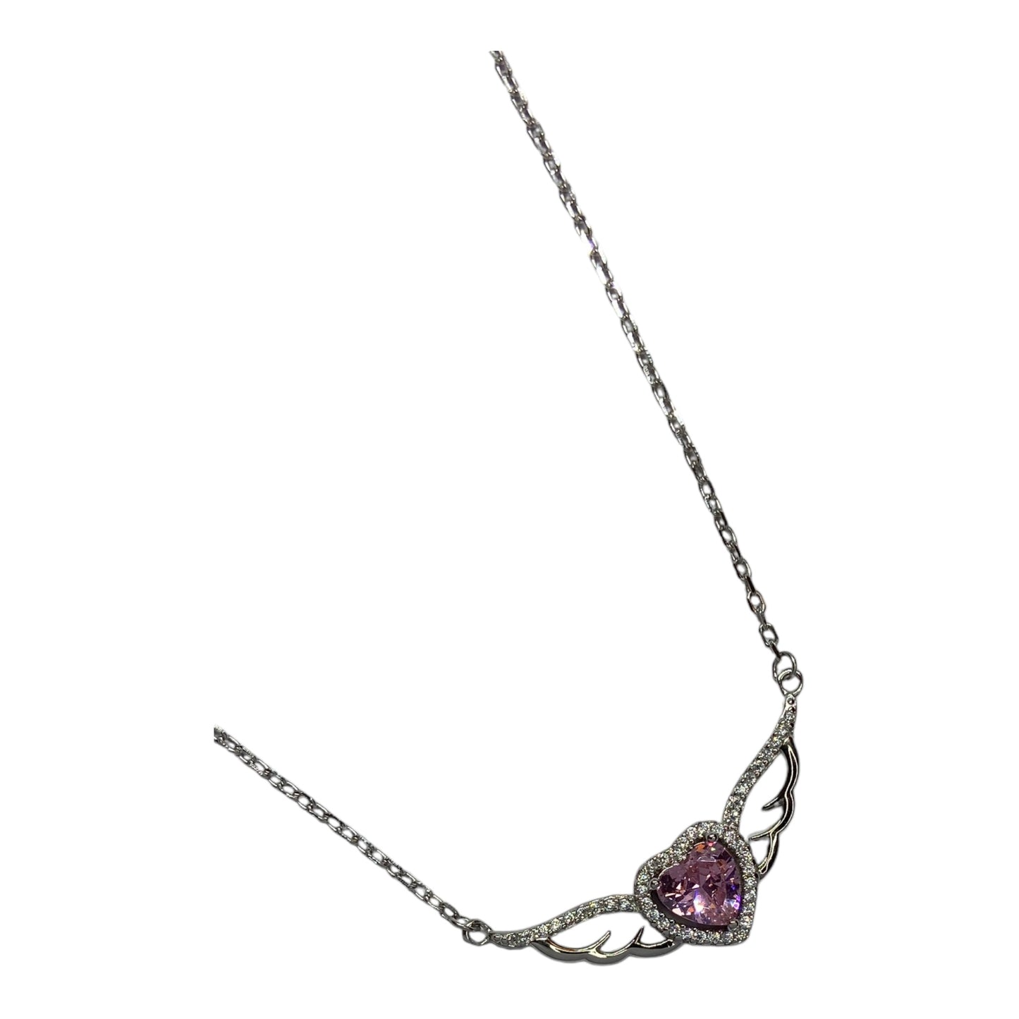 925 Silver with colorful heart Stone Necklace