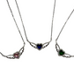 925 Silver with colorful heart Stone Necklace