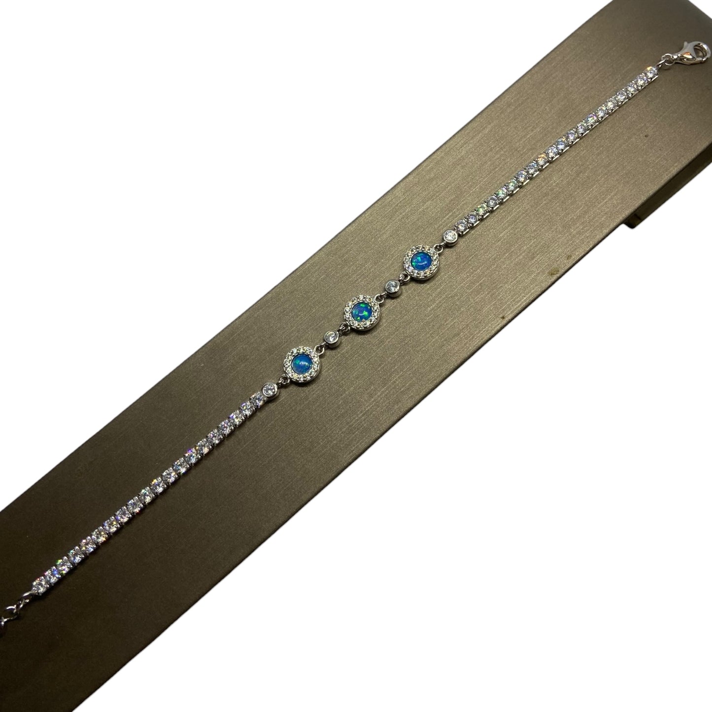 Silver Bracelet with colorful stones- اسوارة فضة باحجار ملونة