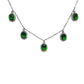 Silver Necklace with Green Stones-سلسال فضة باحجار خضراء  ⁩