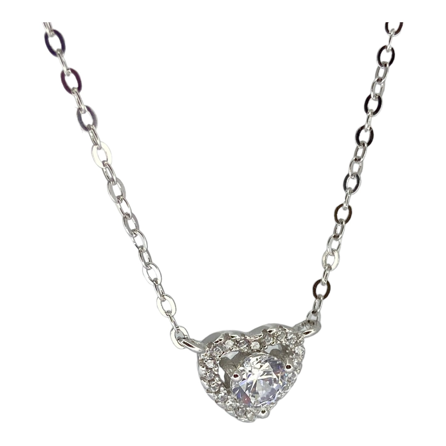 Silver heart Necklace -سلسال قلب فضة