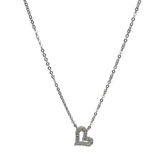 Silver heart Necklace -سلسال قلب فضة