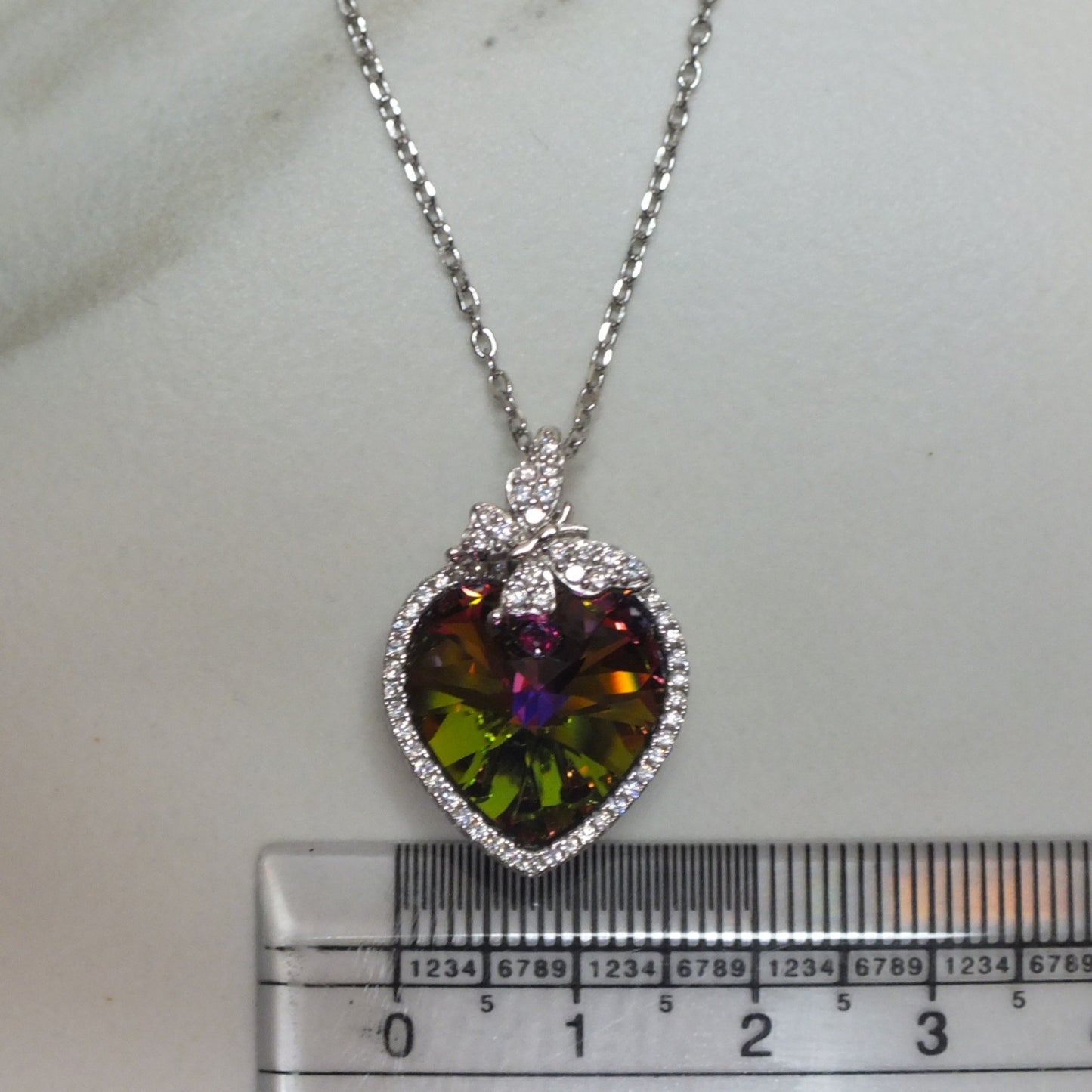 Colored Stone Necklace- سلسال فضة حجر ملون⁩
