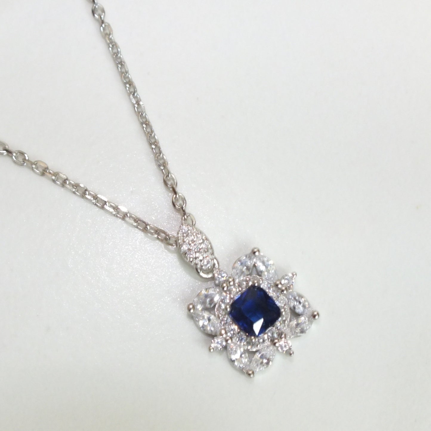 Blue Stone Silver Necklace - سلسال فضة حجر ازرق