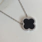 Black Stone Silver Necklace - سلسال فضة حجر اسود