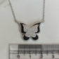 Butterfly Silver Necklace-سلسال الفراشة مع حجر اسود