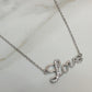 Silver “love “ Necklace- سلسال فضة” love”