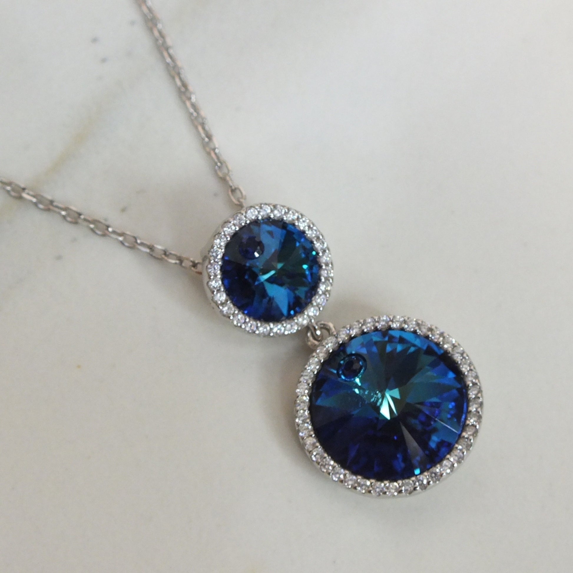 Blue Stone Silver Necklace- سلسال فضة حجر ازرق Blue Stone Silver Necklace- سلسال فضة حجر ازرق