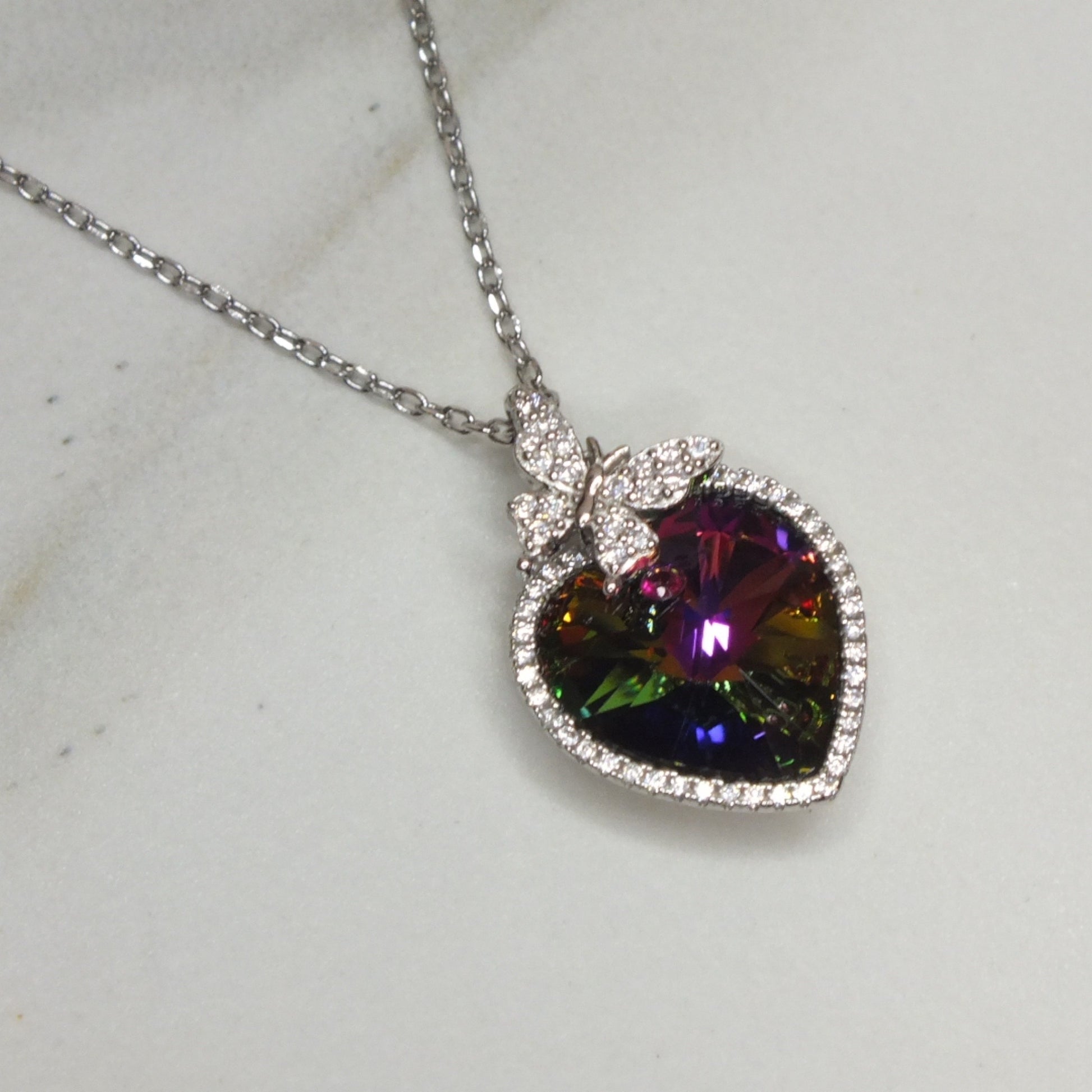 Colored Stone Necklace- سلسال فضة حجر ملون Colored Stone Necklace- سلسال فضة حجر ملون
