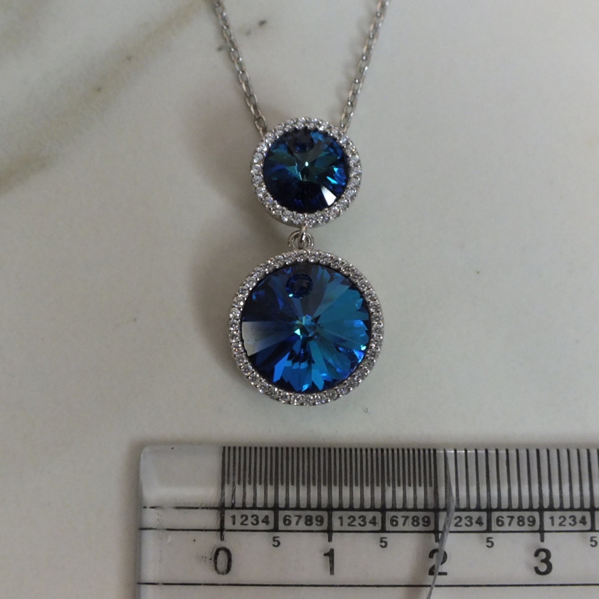 Blue Stone Silver Necklace- سلسال فضة حجر ازرق Blue Stone Silver Necklace- سلسال فضة حجر ازرق