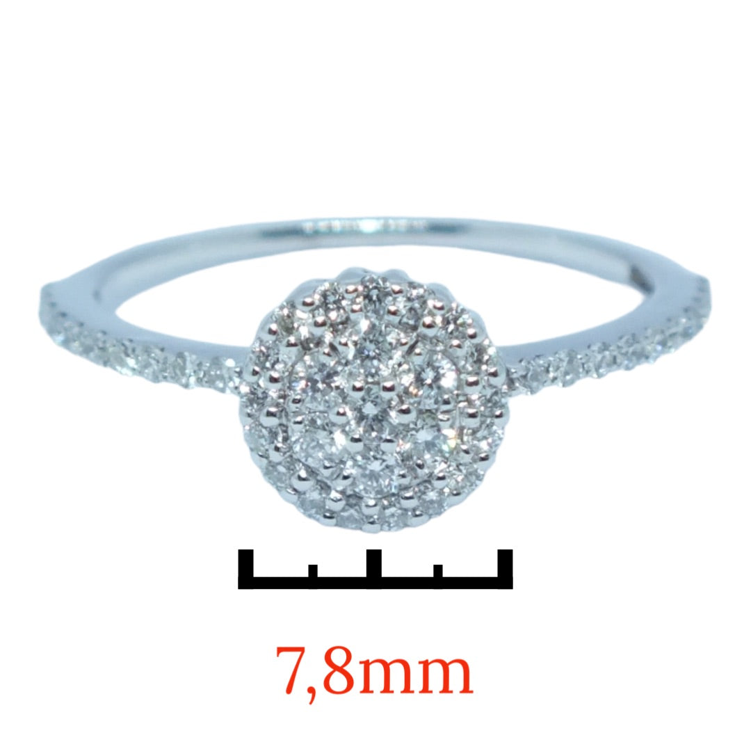 ⁨Diamond Ring-خاتم الماس وجه مدور⁩