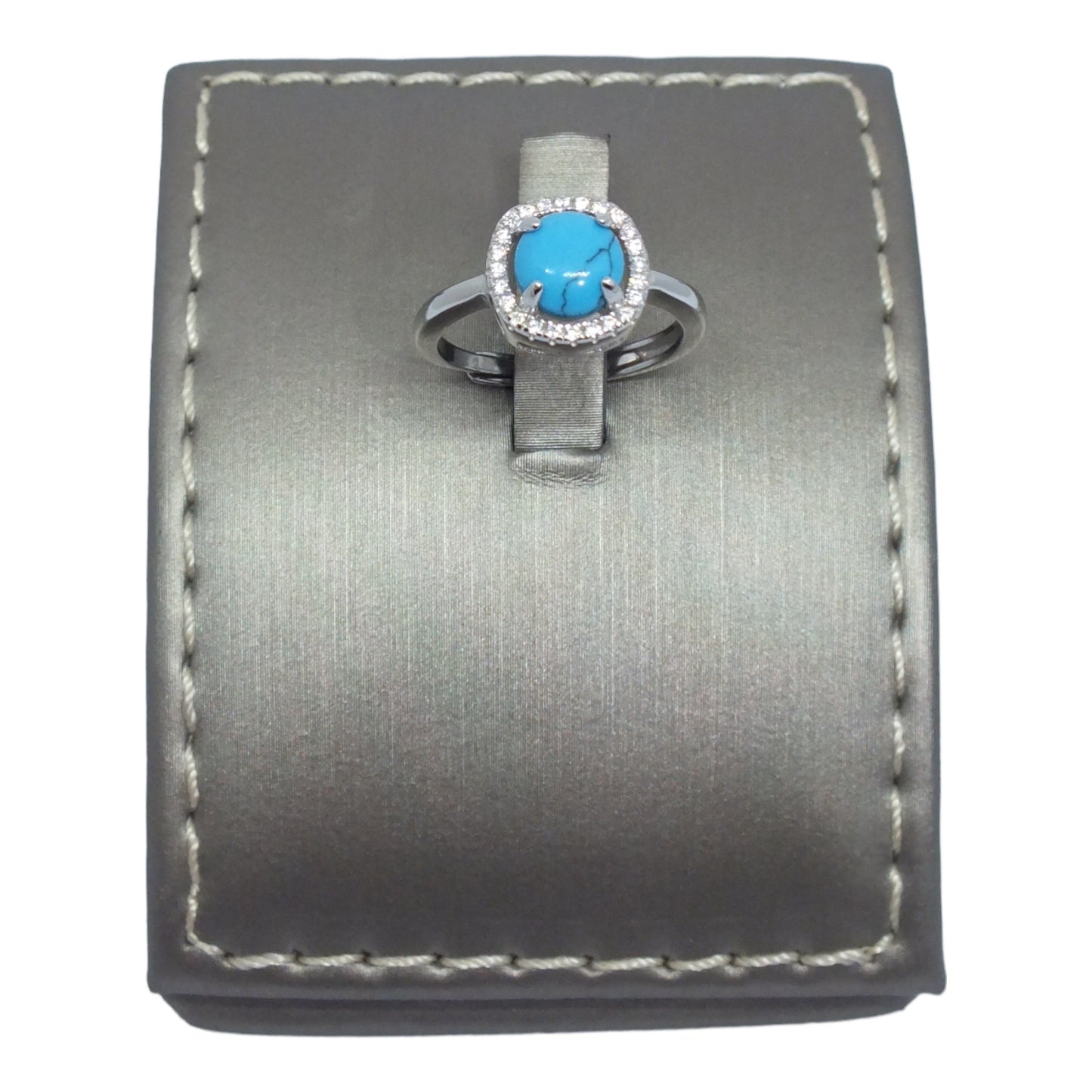 December Turquoise Silver Ring - خاتم فضة حجر فيروز حجر ميلاد شهر ديسمبر