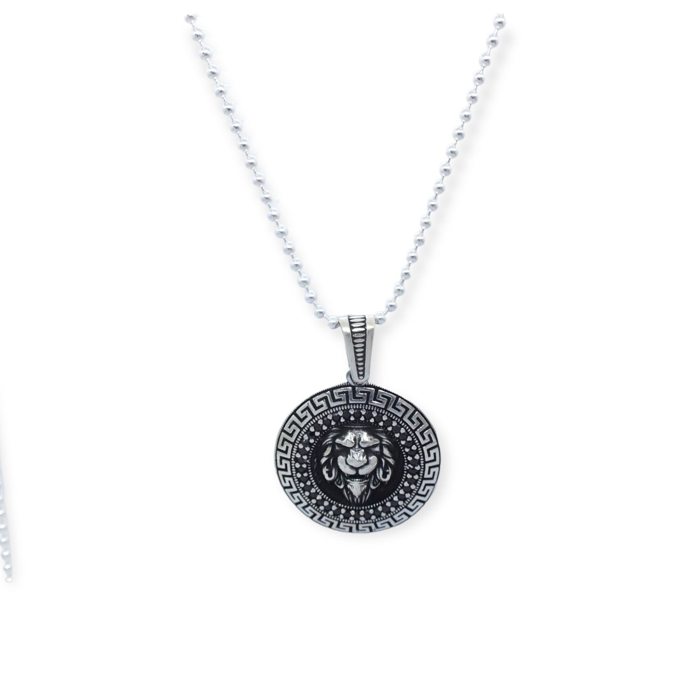 Men Silver Lion Necklace -سلسال فضة رجالي