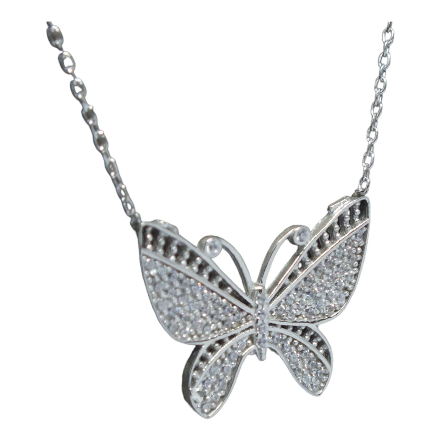 Silver Butterfly Necklace - سلسال فضة شكل فراشة